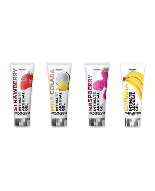 Thumbnail for Dickalicious Penis Arousal Gel - 2 oz Tube Asst. Flavors Display of 24