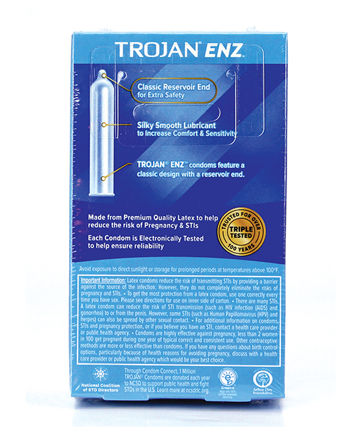 Thumbnail for Trojan Enz Lubricated Condoms - Box of 12
