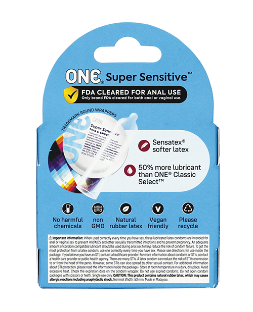 Thumbnail for One Super Sensitive Condoms - Box of 3
