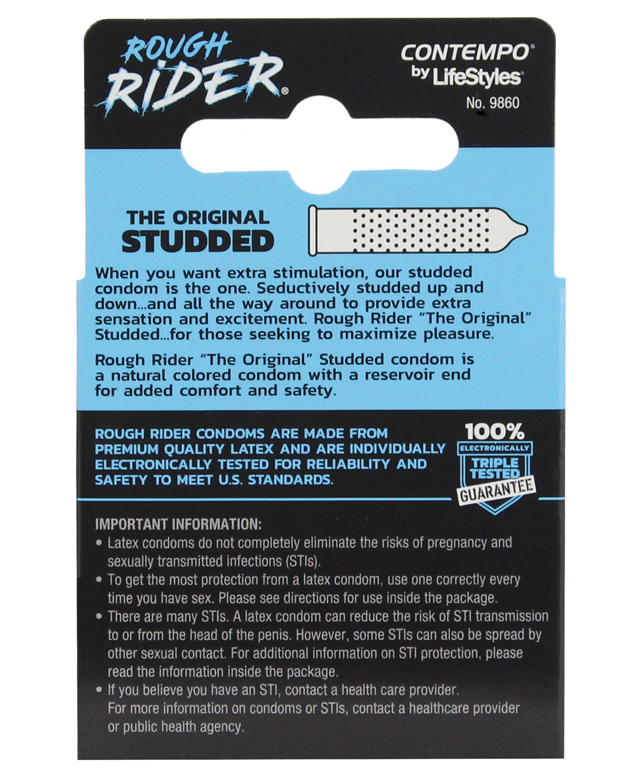 Thumbnail for Lifestyles Rough Rider Studded Condom Pack - Pack of 3