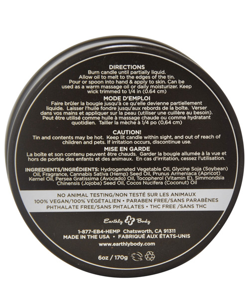 Thumbnail for Earthly Body Suntouched Hemp Candle - 6 oz Round Tin High Tide