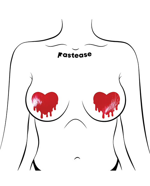 Thumbnail for Pastease Faux Leather Melty Heart - Red O/S
