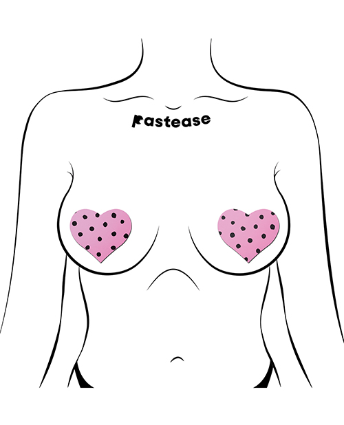 Thumbnail for Pastease Heart w/Polka Dot - Pink/Black O/S