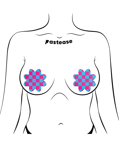 Thumbnail for Pastease Neon Checkered Petal - Pink/Blue O/S