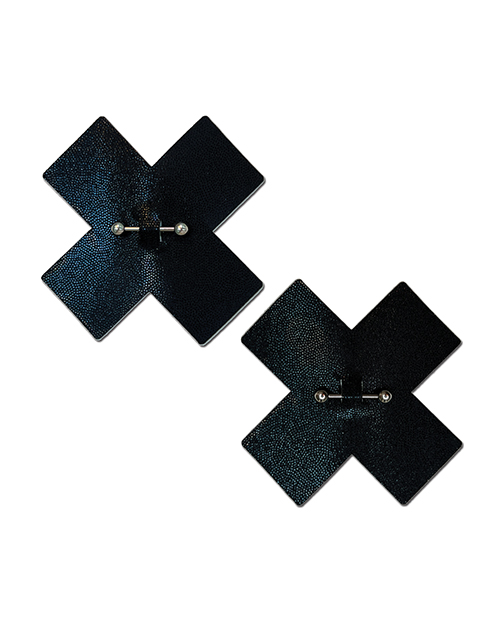 Thumbnail for Pastease Pierced Liquid Black Cross w/Barbell Piercing - Black O/S