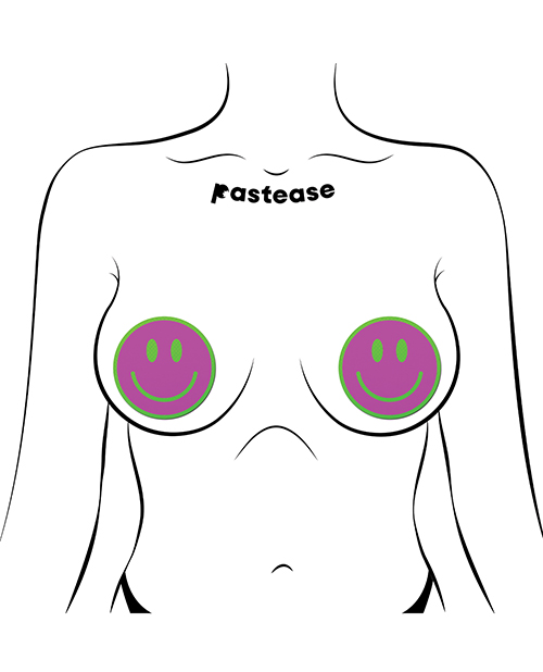 Thumbnail for Pastease Neon Green Glow-in-the-Dark Smiley Face - Pink O/S