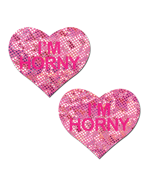 Thumbnail for Pastease I&apos;m Horny Heart - Pink/Red O/S