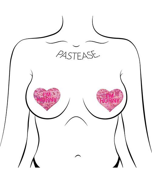 Thumbnail for Pastease I&apos;m Horny Heart - Pink/Red O/S
