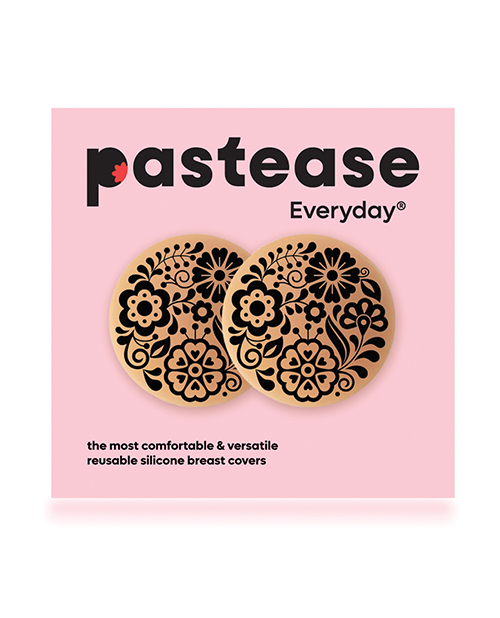 Thumbnail for Pastease HALOS Silicone Floral Nipple Covers w/Travel Box - Bloom D+ Cup 10 or More Uses