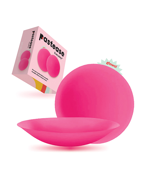 Thumbnail for Pastease HALOS Silicone Nipple Covers w/Travel Box - Neon Pink D+ Cup 10 or More Uses