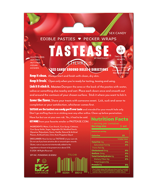 Thumbnail for Pastease Tastease Edible Pasties & Pecker Wraps - Cherry O/S