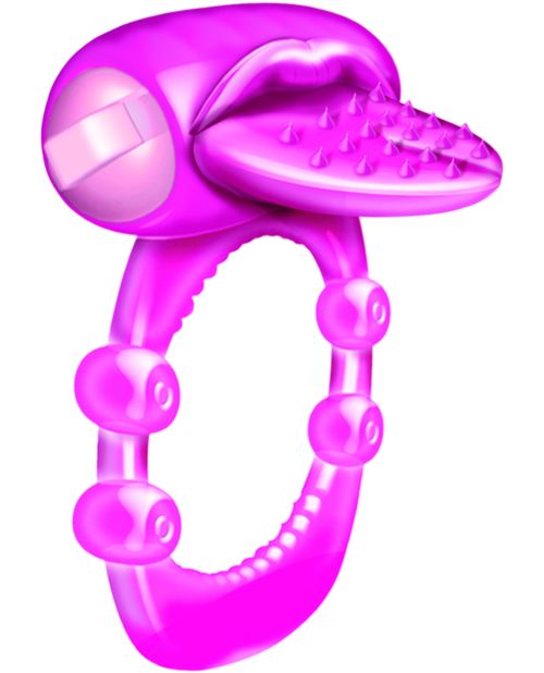 Thumbnail for Nubby Tongue X-Treme Vibrating Pleasure Ring - Magenta