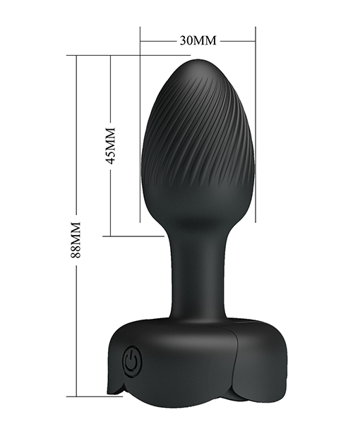 Thumbnail for Pretty Love Olman Small Butt Plug w/Multi Color Bottom Light - Black
