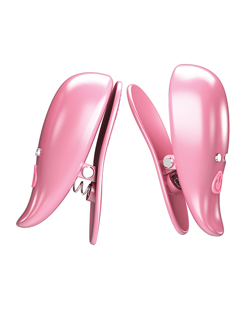 Thumbnail for Pretty Love Leaf Wireless Vibrating Nipple Clamps - Pink