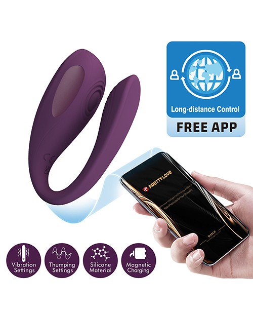 Thumbnail for Pretty Love Aari Thumping Dual Vibrator - Purple