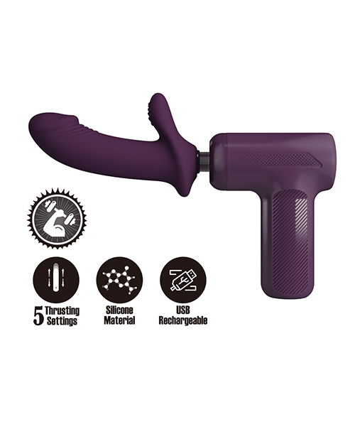 Thumbnail for Pretty Love DJ Scholar Dual Thrusting Gun Massager - Purple