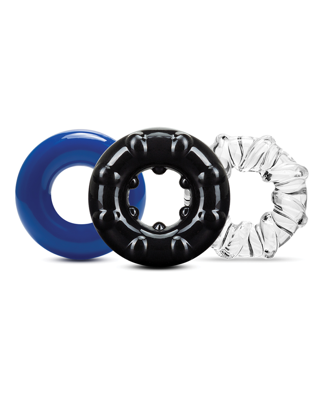 Thumbnail for Blush Stay Hard Triple Stretch Cock Rings - Pack of 3