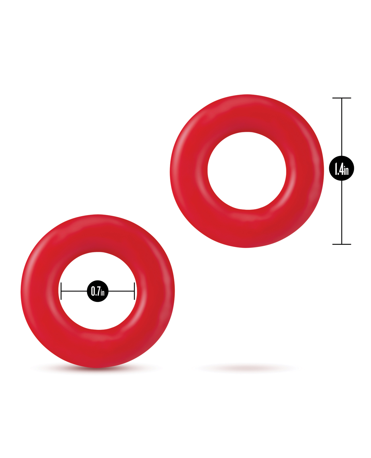 Thumbnail for Blush Stay Hard Donut Rings - Red Pack of 2