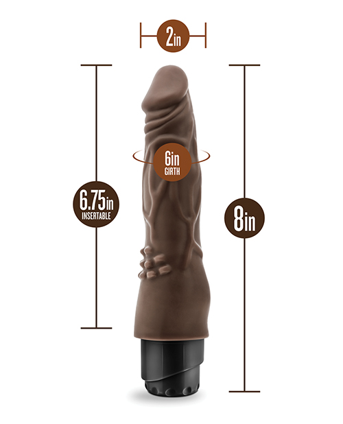 Thumbnail for Blush Dr. Skin Cock Vibe 8" Vibrating Cock - Chocolate