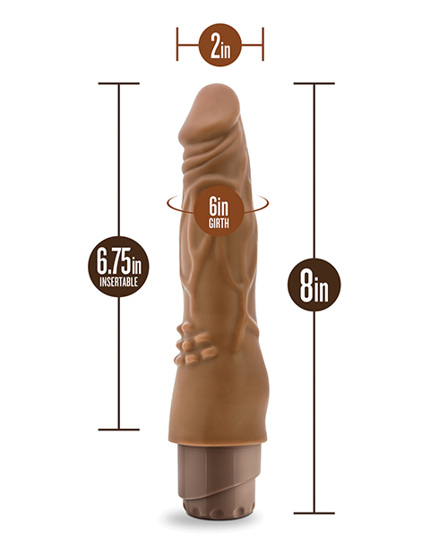 Thumbnail for Blush Dr. Skin Cock Vibe 8" Vibrating Cock - Mocha