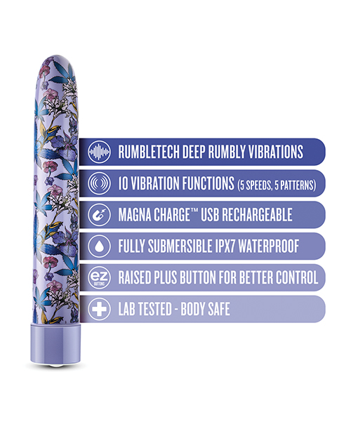 Thumbnail for Blush Limited Addiction Floradelic 7&quot; Rechargeable Vibe - Purple