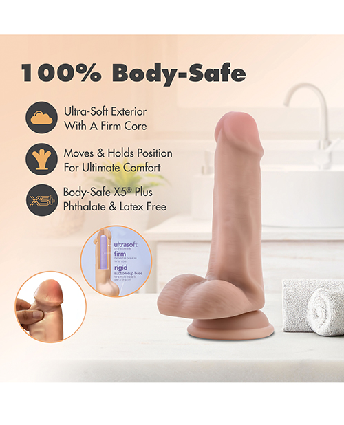 Thumbnail for Blush Dr. Skin Plus 6" Posable Dildo With Balls - Vanilla