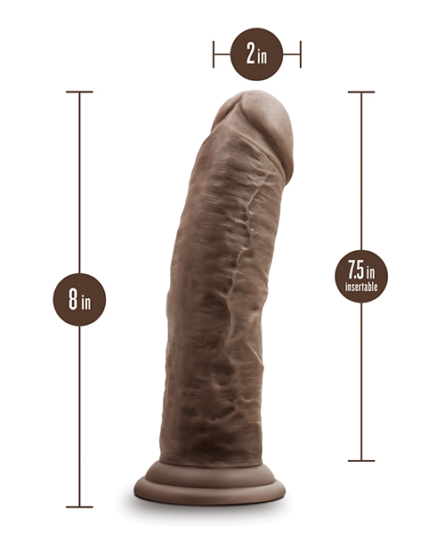 Thumbnail for Blush Dr. Skin Silicone Dr. Shepherd 8&quot; Dildo w/Suction Cup - Chocolate