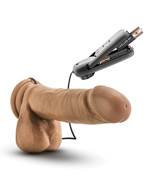 Thumbnail for Blush Coverboy Soccer Champ 8" Vibrating Realistic Cock - Mocha