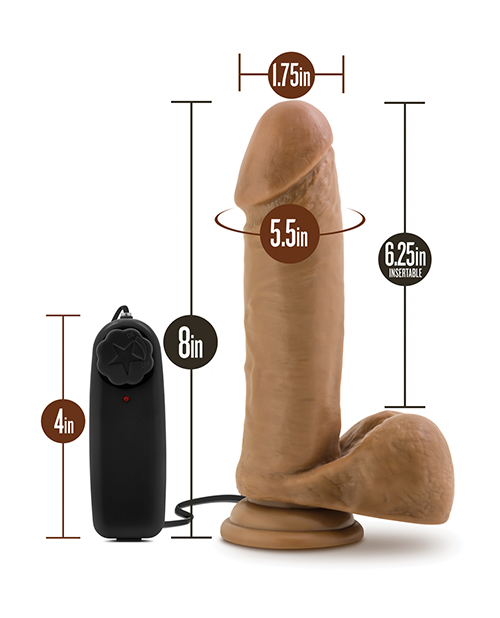Thumbnail for Blush Coverboy Soccer Champ 8" Vibrating Realistic Cock - Mocha