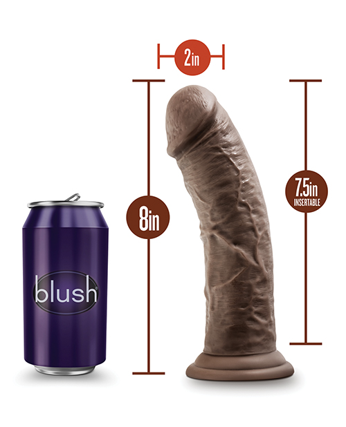 Thumbnail for Blush Dr. Skin Plus 8&quot; Posable Dildo - Chocolate