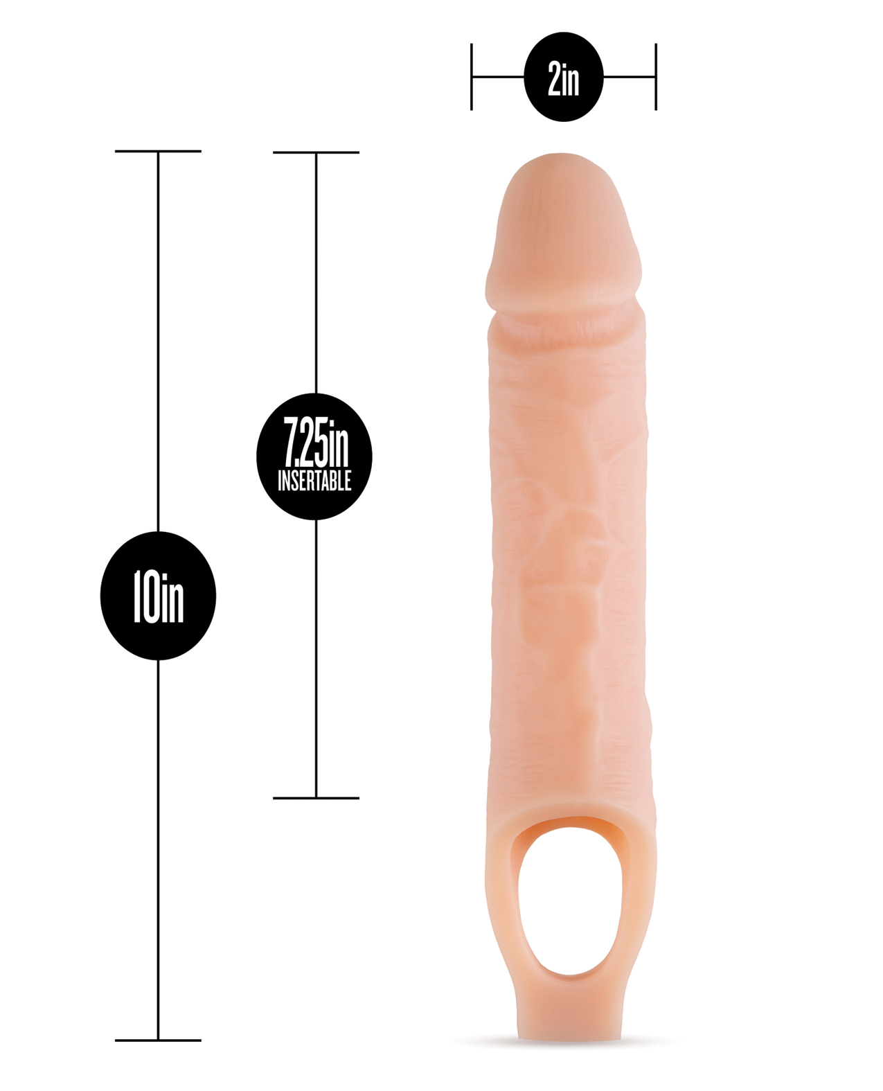 Thumbnail for Blush Performance Plus 10&quot; Silicone Cock Sheath Penis Extender - Flesh