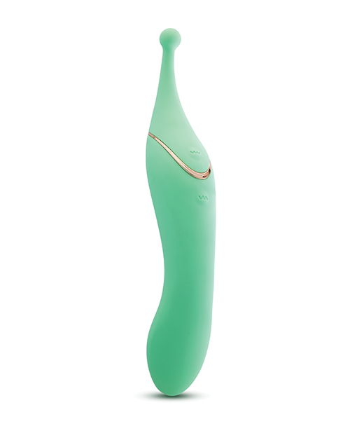 Thumbnail for Blush Stella 7 Inch Dual-Ended Clitoral G-Spot Vibrating Wand With Precision Stimulation - Green
