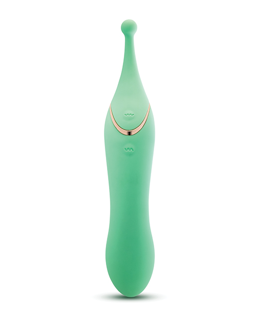 Thumbnail for Blush Stella 7 Inch Dual-Ended Clitoral G-Spot Vibrating Wand With Precision Stimulation - Green