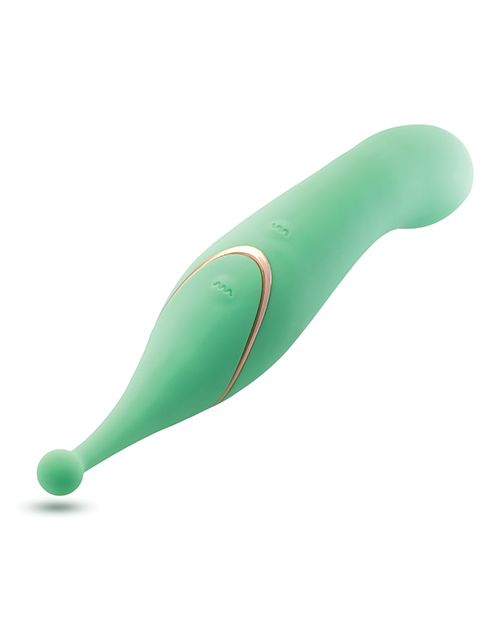 Thumbnail for Blush Stella 7 Inch Dual-Ended Clitoral G-Spot Vibrating Wand With Precision Stimulation - Green