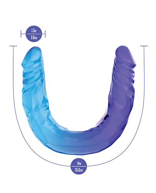 Thumbnail for Blush B Yours 14" Large Double Dong Sugar Stud - Multi Color