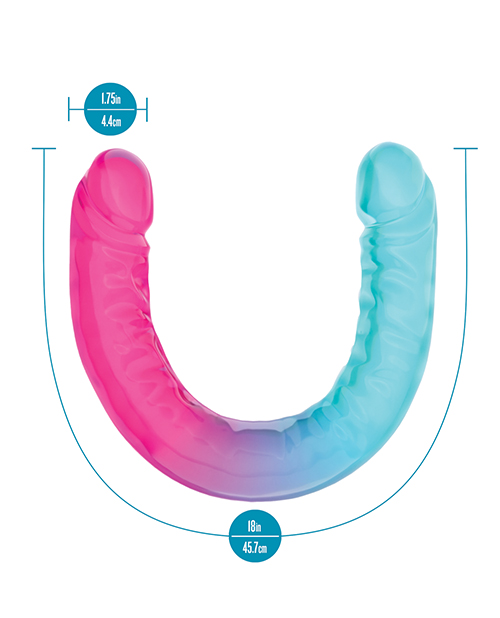 Thumbnail for Blush B Yours 18" XX Large Double Dong Candy Papi - Multi Colors