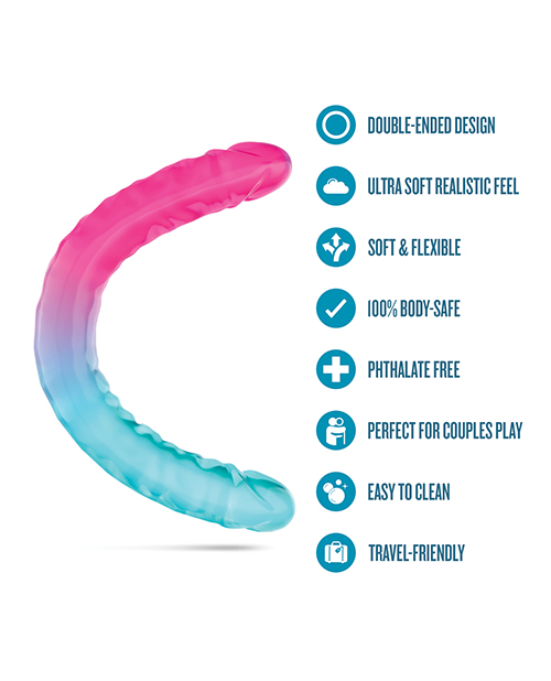 Thumbnail for Blush B Yours 18" XX Large Double Dong Candy Papi - Multi Colors