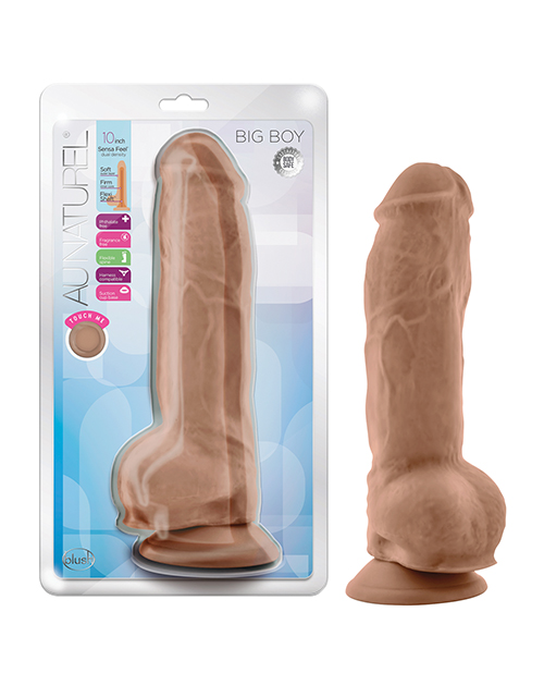Blush Au Natural 10&quot; Big Boy Realistic Dildo w/Balls - Mocha