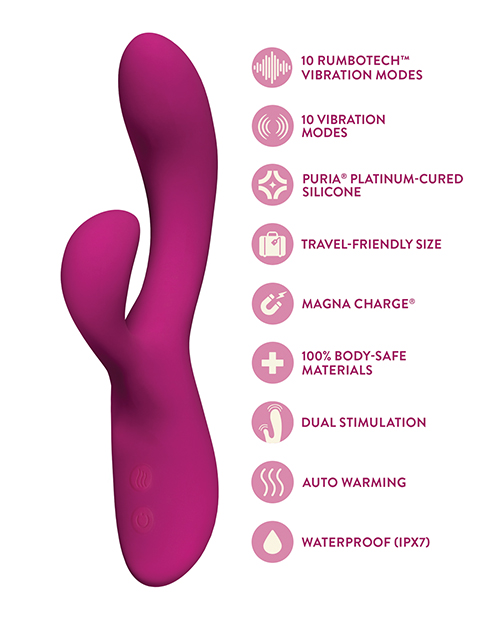 Thumbnail for Blush Quinn Rabbit Vibrator - Burgundy