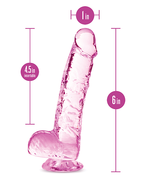Thumbnail for Blush Naturally Yours 6" Crystalline Dildo - Rose