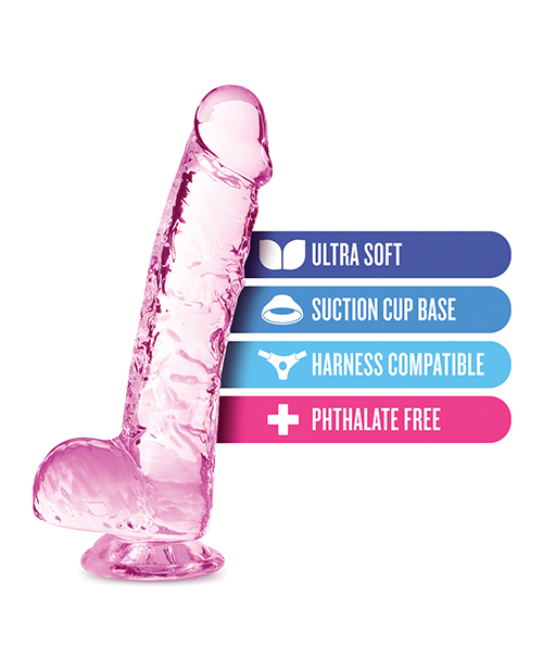 Thumbnail for Blush Naturally Yours 6" Crystalline Dildo - Rose