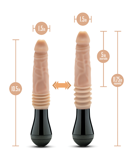 Thumbnail for Blush Dr. Skin Silicone Dr. Knight Thrusting Gyrating Vibrating Dildo - Beige