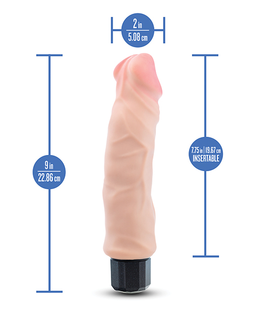 Thumbnail for Blush Au Naturel 9" Big Easy Vibrating Realistic G-Spot Dildo - Beige