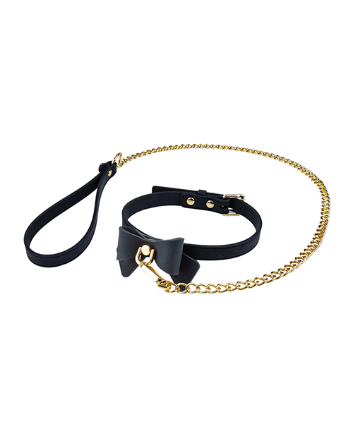 Thumbnail for Temptasia Ardor Collar &amp; Leash w/Bow - Black