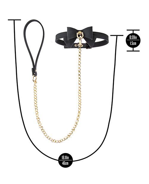 Thumbnail for Temptasia Ardor Collar &amp; Leash w/Bow - Black