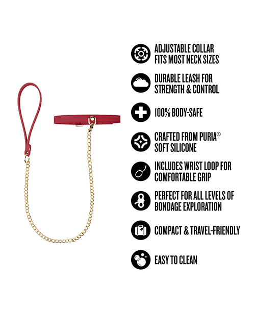 Thumbnail for Temptasia Ardor Collar &amp; Leash - Red