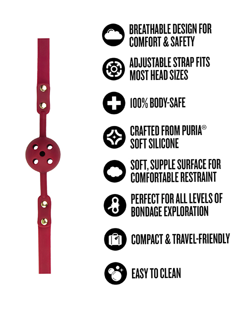 Thumbnail for Blush Temptasia Ardor Ball Gag - Red