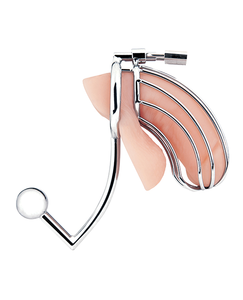 Thumbnail for Blue Line Cock Cage w/Anal Stimulator - Silver