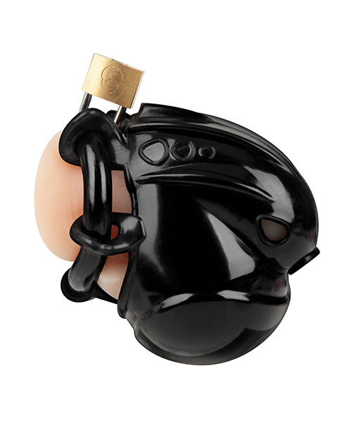 Thumbnail for Full Restraint Silicone Cock & Balls Chastity Device - 100% Coverage Black