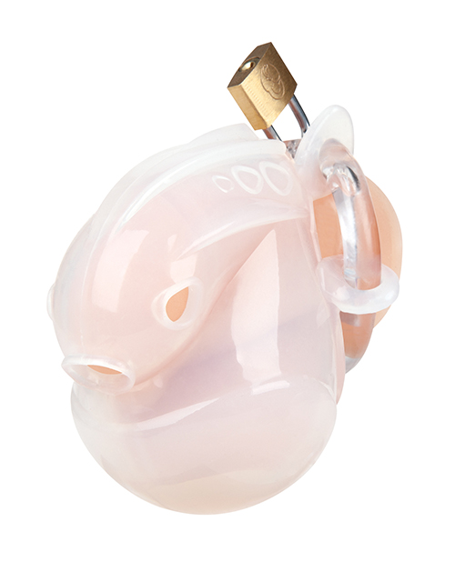 Thumbnail for Full Restraint Silicone Cock & Balls Chastity Device - 100% Coverage White